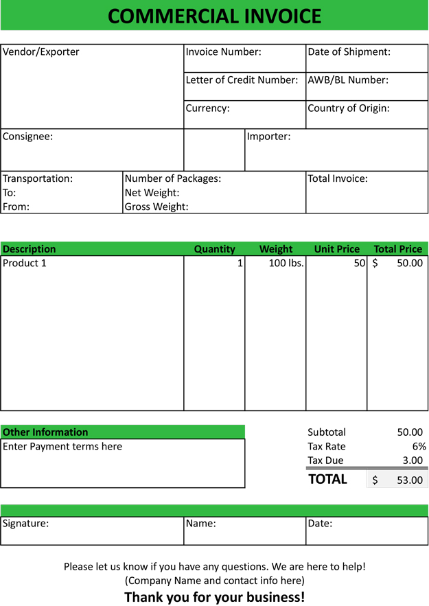 Commercial Template Sample Form Free Download PDF Excel Word